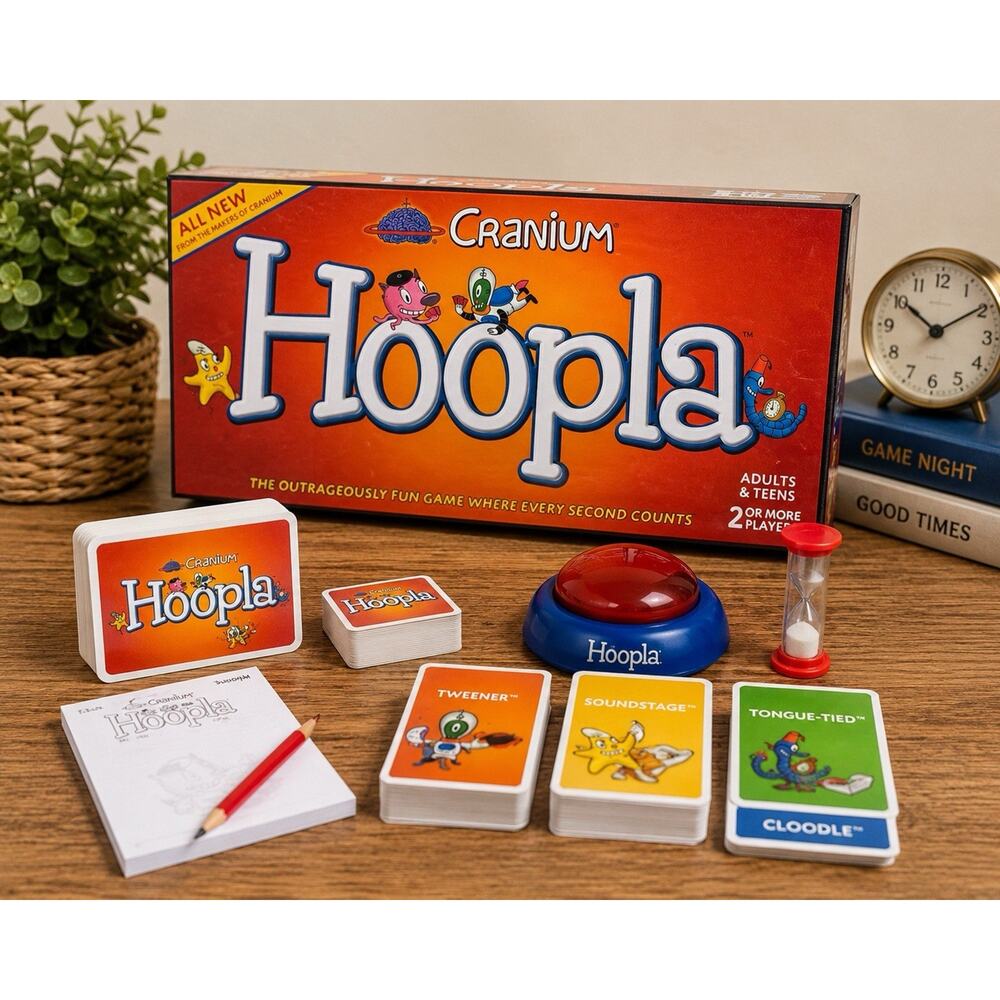 Cranium Hoopla Party Board Game Complete Family Game Adults Teens 2+ Players